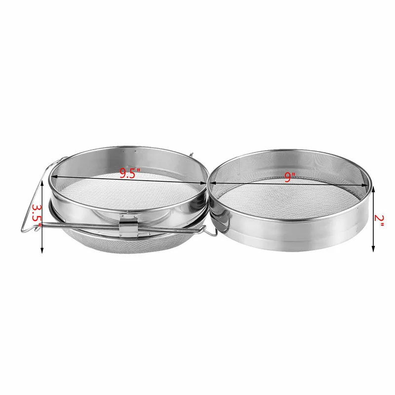 Мёд фильтр двойное сито Нержавеющая сталь пасек Пчеловодство Мёд Фильтр Инструменты-лад по доступной цене