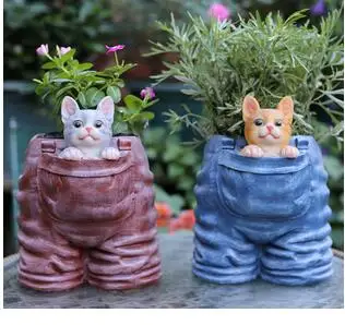 

RESIN KITTEN VASES FLOWER POT OUTDOOR DECOR FAIRY GARDEN COURTYARD GARDEN DECORATION CAT FLOWER ARRANGEMENT LANDSCAPE CRAFTS