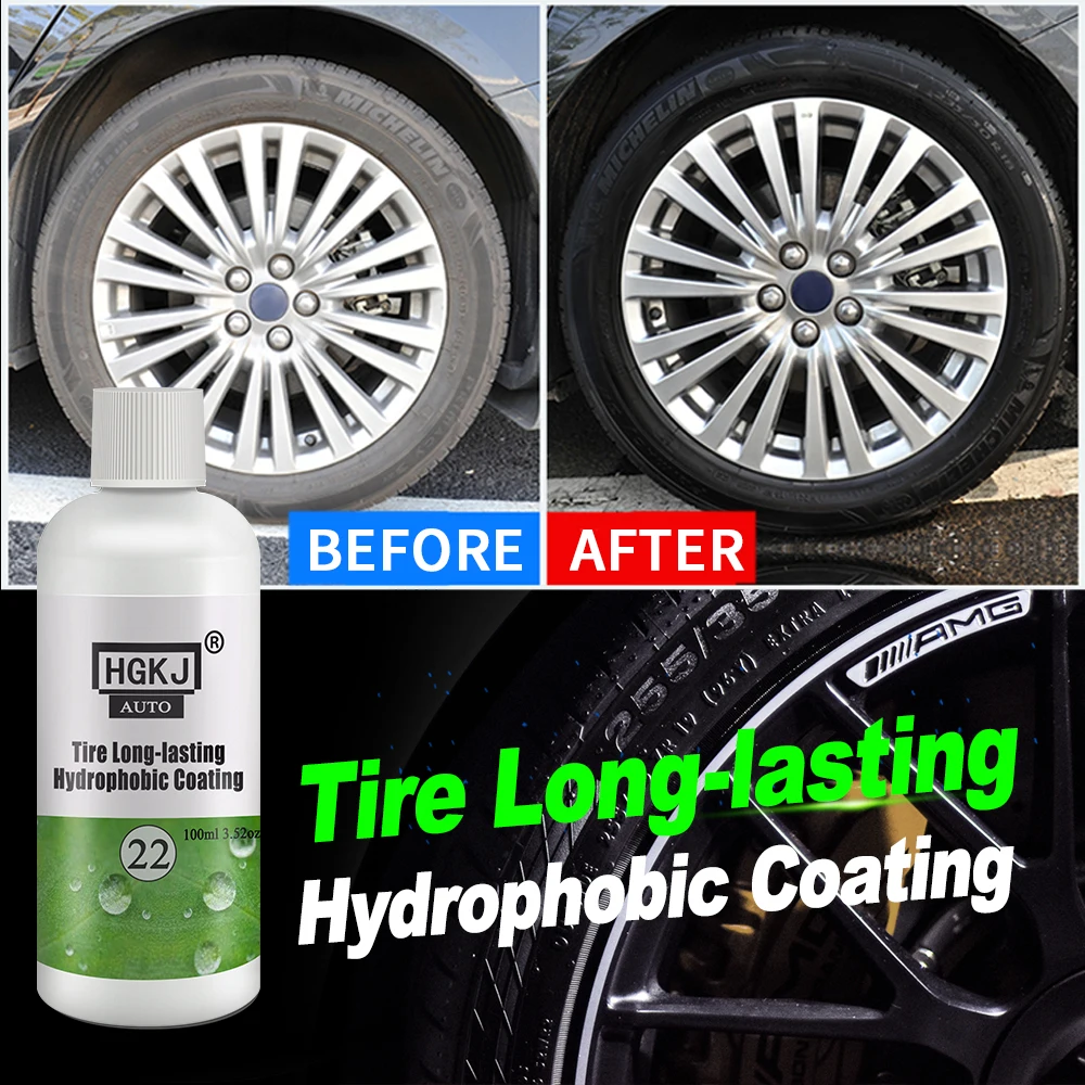 

New HGKJ-AUTO- No.22 Tire Coating 100ml Auto Car Wash Cleaning Tools Paint Coating Agent Tire Long-lasting Hydrophobic Coating