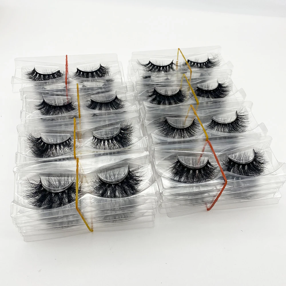 Wholesale 100pairs  Makeup Eyelash 3D Mink Lashes Fluffy Soft Wispy Volume Natural long Cross False Eyelashes Reusable Eyelash