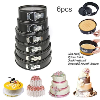 

Round Springform Pan Set Nonstick Leakproof Cheesecake Tray Pan Bakeware Heat Resistant Baking Molds Removable Detachable Bottom