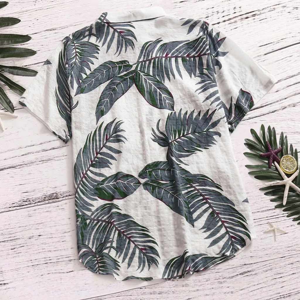 Mens Hawaiian Shirt casual short sleeved shirt short sleeved shirt hawaiian shirt button down shirt Fashion Casual Short Sleeve Quick Dry Top S-5XL
