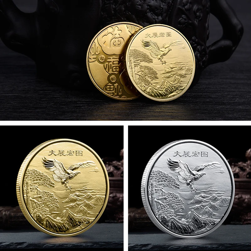 ファンの形をした巨大なコイン,それは国際的な記念品,金のメッキメダル 