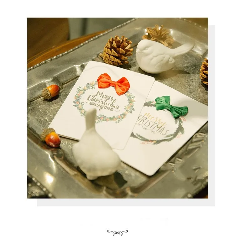 12 штук, креативные бумажные открытки с Рождеством, складные рождественские открытки с благословением на год, рождественский подарок, случайный выбор