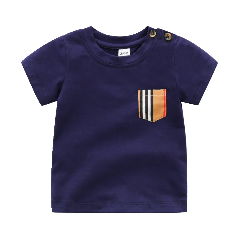 

New summer fashion Newborn baby boy clothes T-shirt cotton stripes round neck short sleeve toddler baby girl tops 0-24 months