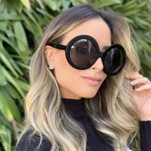 Увеличенные Круглые Солнцезащитные очки Модные женские большие размеры большие ретро зеленые солнцезащитные очки Женские винтажные брендовые дизайнерские очки UV400