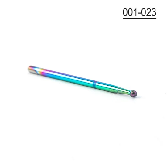 001-023 Профессиональные радужные алмазные сверла для ногтей, фрезы для маникюра, педикюра, кутикулы, твердосплавное покрытие, гель для удаления, Полировочный инструмент#1514 - Цвет: 001-023