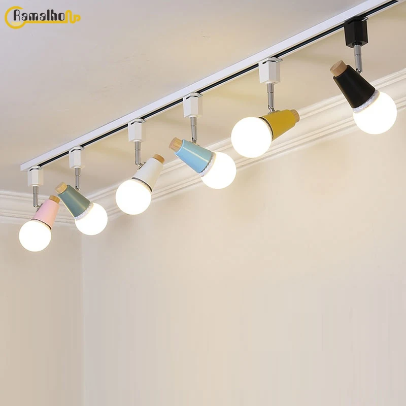 

Track Head Light Modern led track light colourful connector direction adjusted rail spotlights track lighting fixture 110v 220v