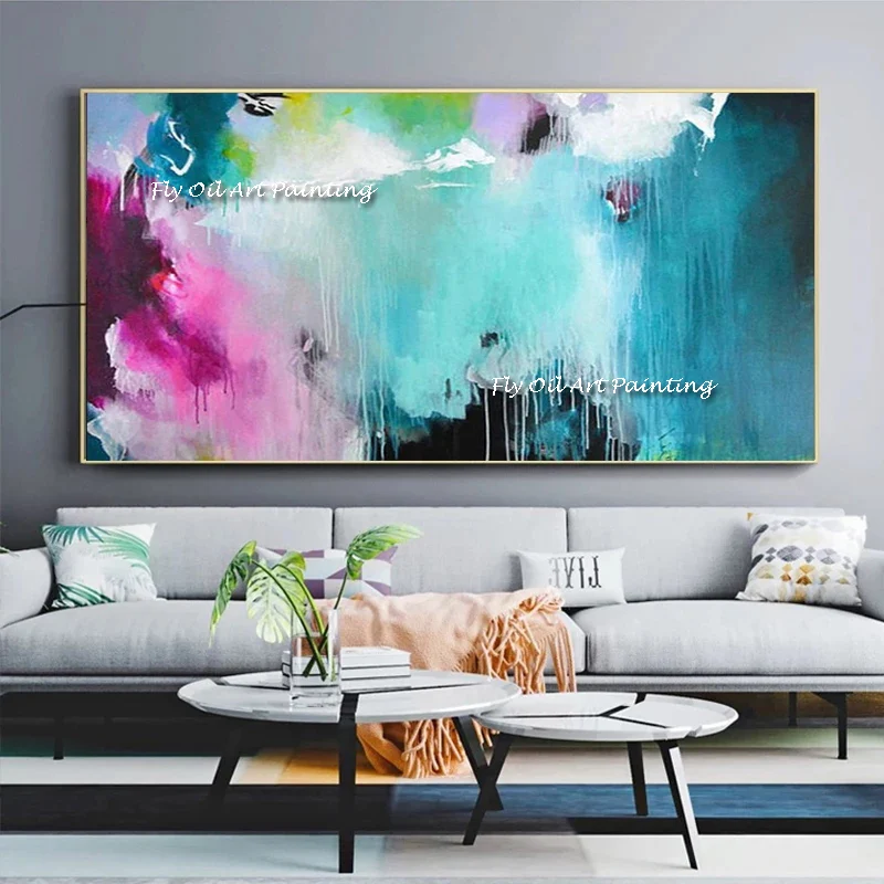 

100% Handmade Large Colorful Purple Abstract Oil Painting on Canvas Beautiful Rich Color Oil Painting for Room Decor As A Gift