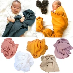 Muslin Cotton Baby Blankets Newborn Solid Color Gauze Swaddle Wrap Stroller Cover Blanket Newborn Photography Props Bath Towel