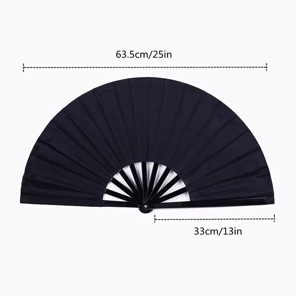 Folding Fan Hand Fan 2 Pack Large Folding Hand Fan Nylon-Cloth Vintage Retro Fabric Fans for Men/Women Festival Dance Gift Performance Decoration