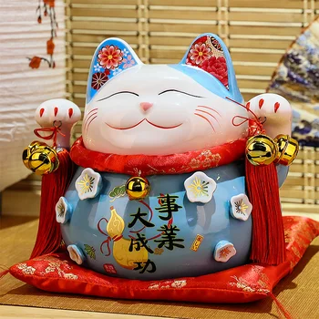 

Large Ceramics Money Box Cute Cartoons Japanese Lucky Coin Cat Piggy Bank for Kids Saving Money Box Tirelire Home Decor DB60CQ
