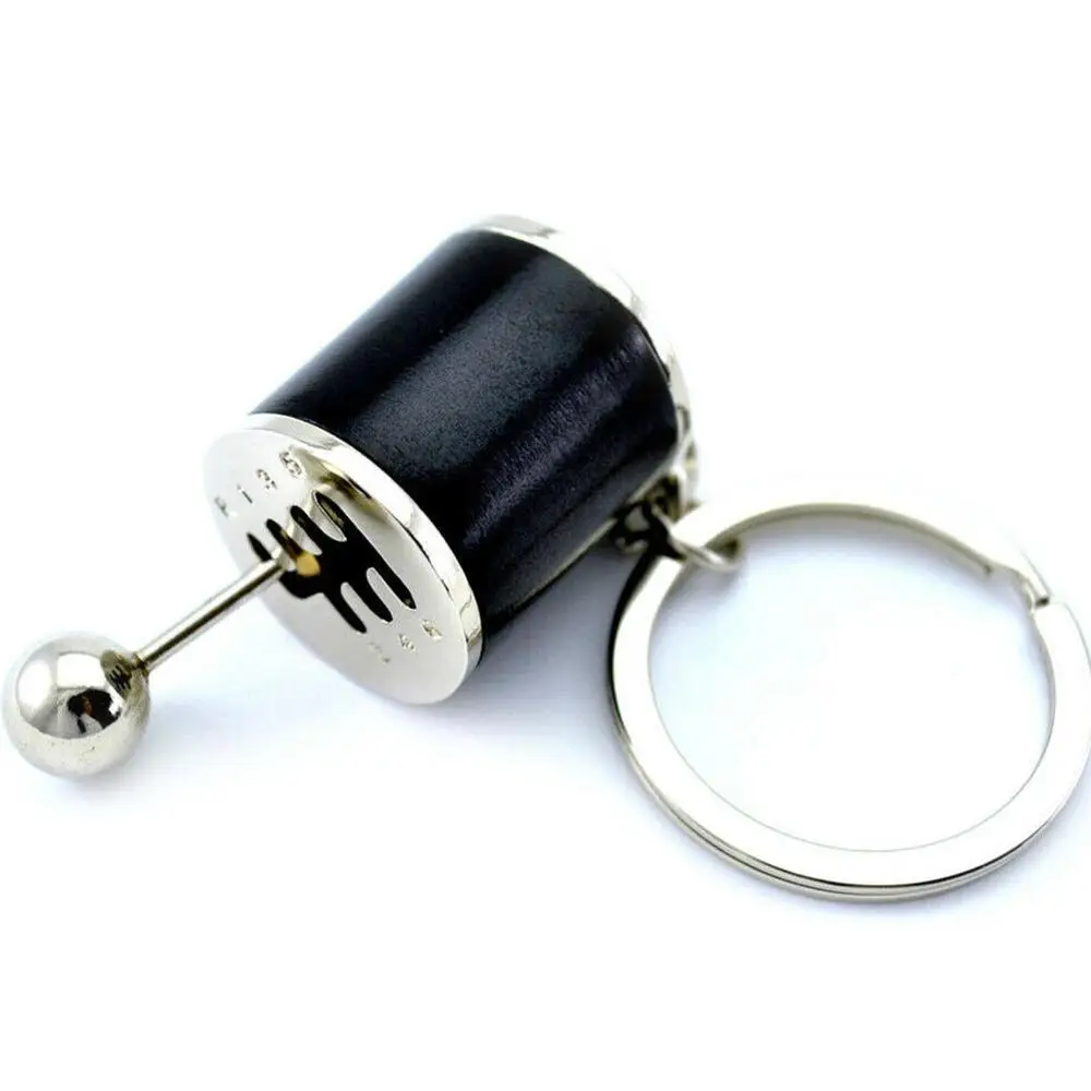 Creative Keychains Six-Speed Manual Shift Gear Keychain Auto Car's Parts Toy Short Shifter Knob Metal Gift Race Car Stalls Head |