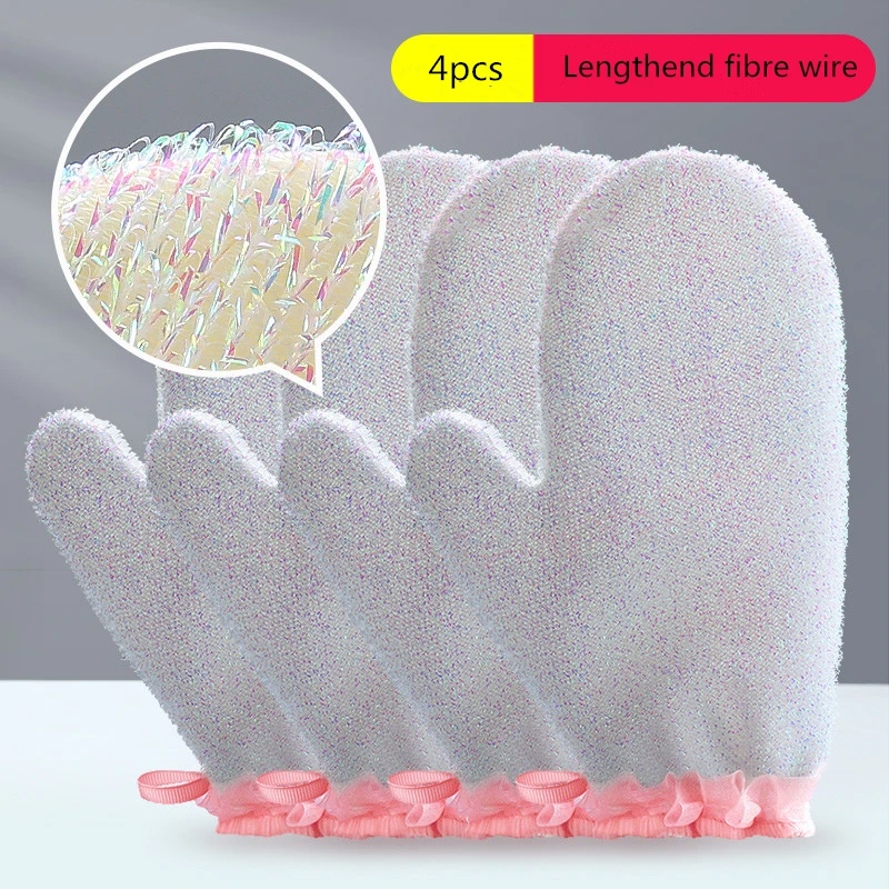 4pcs Fiber wire Рукавица из бамбукового волокна-Ультра микрофибра для очистки тканевые перчатки-просто добавьте воду без моющих средств-Используйте для очистки - Цвет: 4pcs Fiber wire