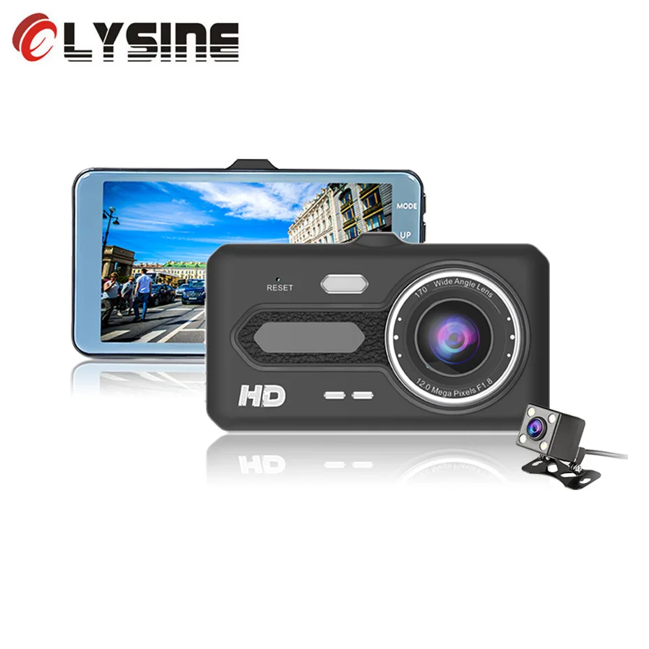 Olysine D51 камера с двойным объективом 4 &quotIPS экран авто видеорегистратор 1080P Dashcam