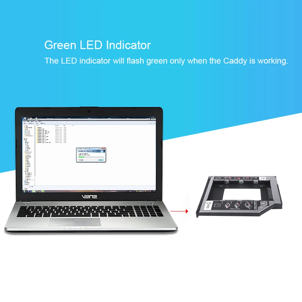 Kebidu 1 шт. Универсальный алюминиевый 2 5 й 9 мм Ssd Hd SATA жесткий диск HDD Caddy Adapter Drive Bay для
