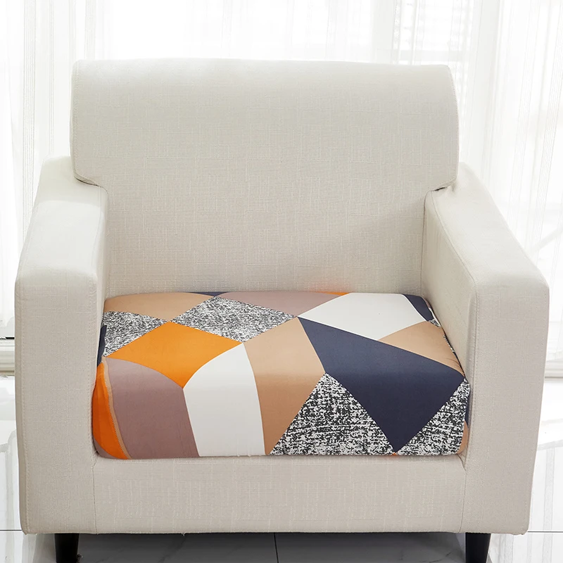 Sofa Seat Cushion Cover Elastic Solid Floral Printing Colorful Pet Kids Furniture Protector Stretch Washable Removable Slipcover | Дом и сад