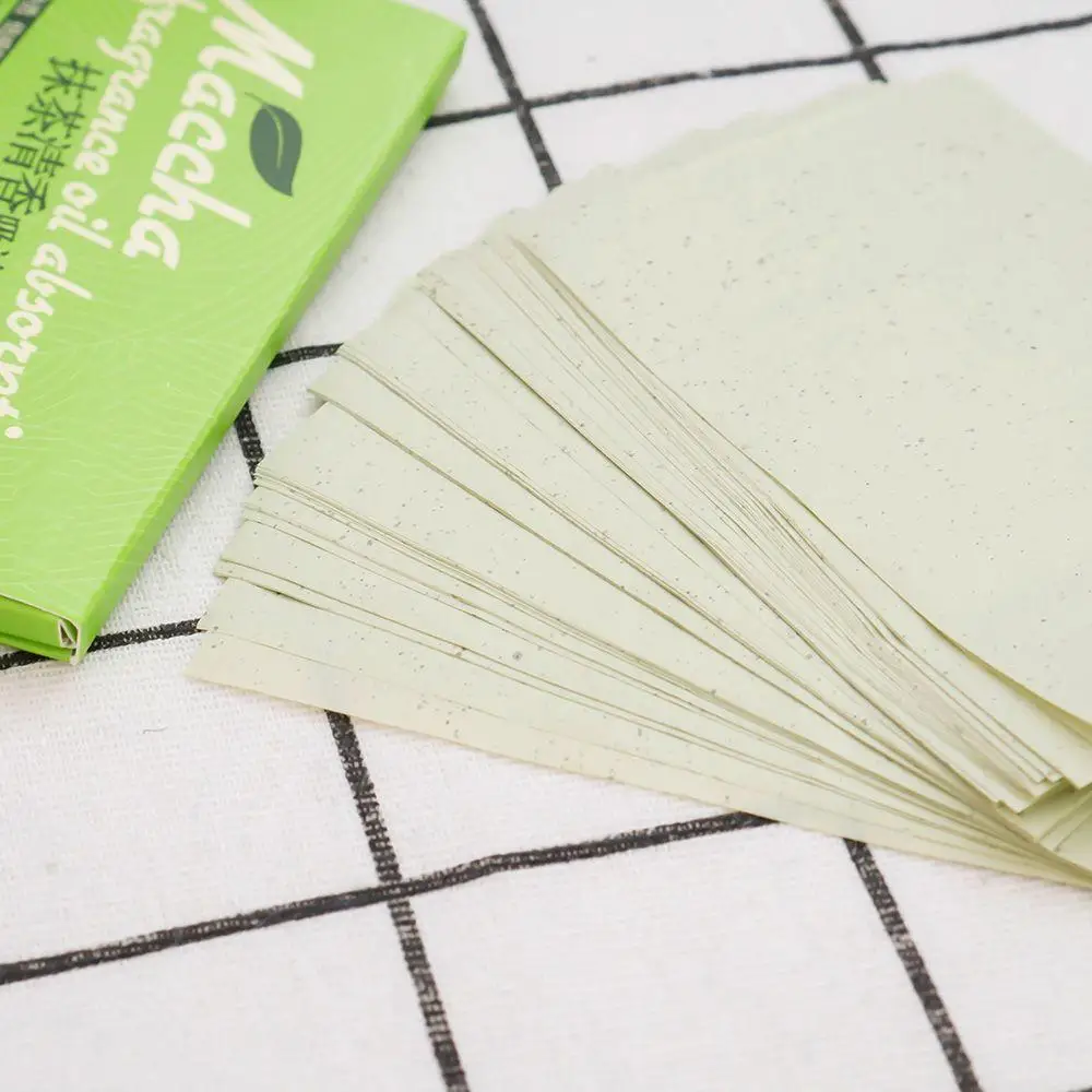 Facial Oil Blotting Sheets Paper Green Tea Oil Control Wipes Absorbing Sheet Oily Paper Summer Face Cleansing Makeup Tool 100PCS facial tissue