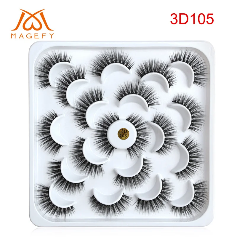 10 Pairs False Eyelashes Thick 3D Faux Mink Lashes Makeup Dramatic Long Lashes JS11