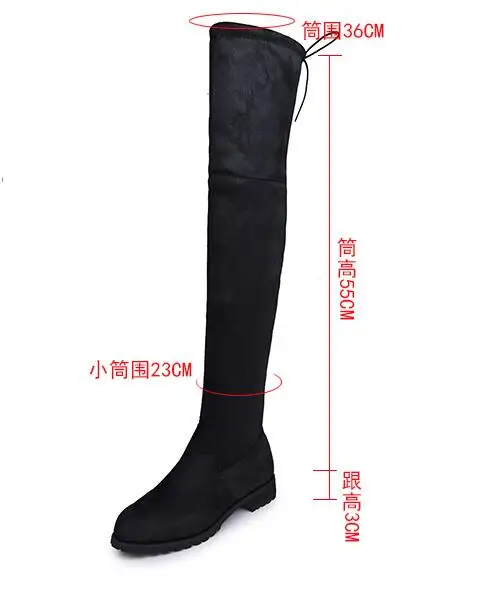 SELLING Thigh High Boots Female Winter Boots Women Over the Knee Boots Flat Stretch Sexy Fashion Shoes New Riding Boots 43