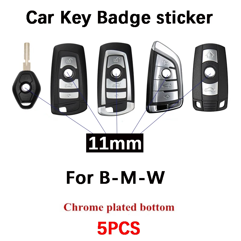 

5PCS 11mm Remote Key Badge Emblem Logo Replacement for BMW 3 Series 5 Series 7 Series e46 e90 e60 Z4 X3 X4 X5 X6 car key logo