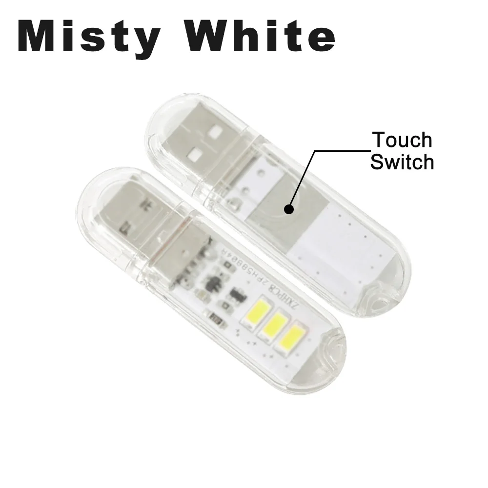 Misty White Сенсорный переключатель DC5V USB светодиодный мини-Книжный светильник 1,5 Вт Светодиодный настольный светильник для чтения красный синий зеленый белый портативный гибкий USB светодиодный ночник s - Испускаемый цвет: Misty White