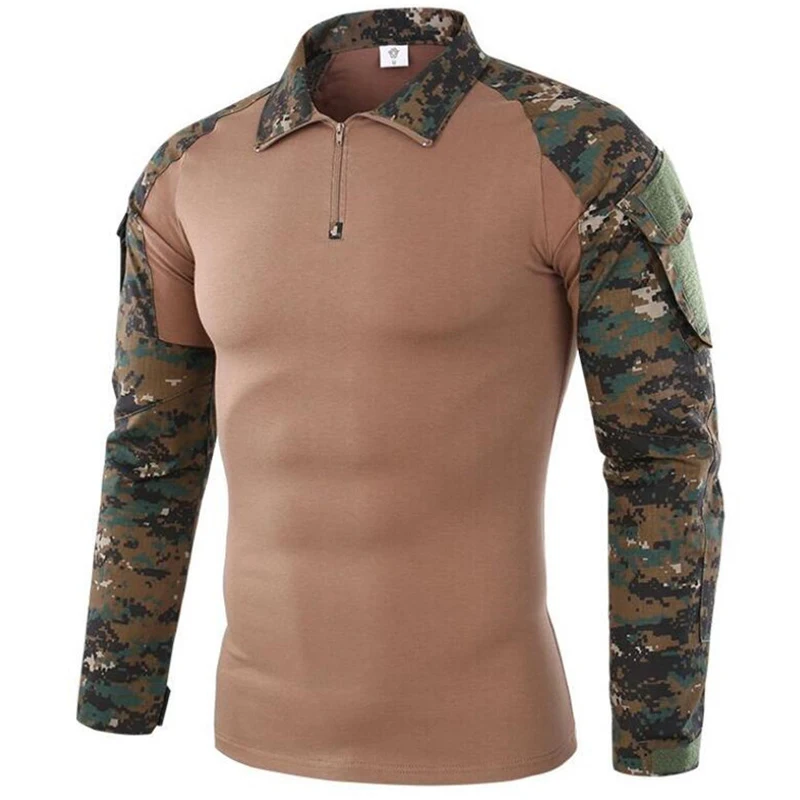 Frog Camouflage T-shirt Men Quick Dry Hiking Riding Training Fishing Tactical Long sleeve T Shirts 5XL Hunting Clothing Sport T Shirt Long Sleeve T Shirt
