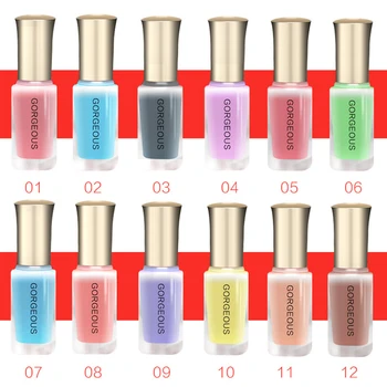 

12 Colors Long Lasting Enamel Paint 10ml Fast-dry UV Gel Nail Art Series Translucent Nail Polish Jelly Lacquer