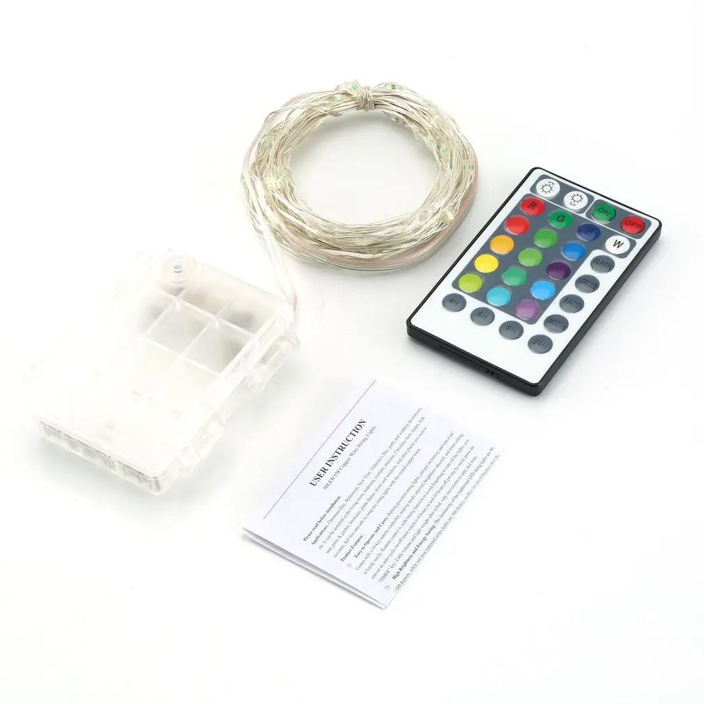 

Led Light String Four Lines Remote Control 5M 50Led Copper Wire Lamp Rgb Decoration For Christmas Wedding Holiday Four Lines