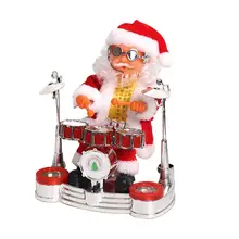 Дети Рождество Электрический Санта-Клаус кукла с музыкой, играя электронное пианино орнамент для вечерние украшения