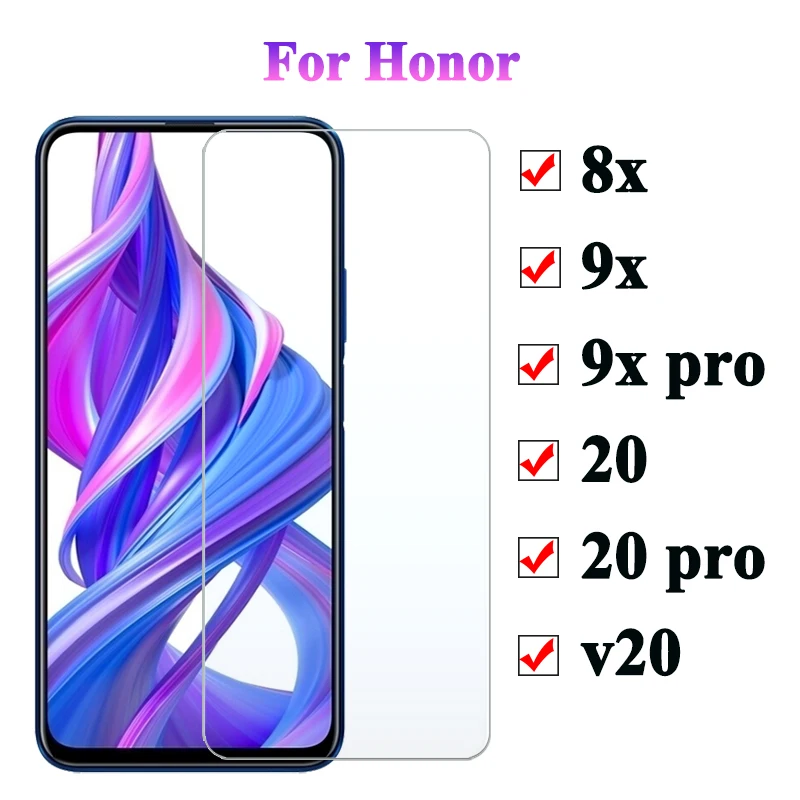 2 шт., Защитное стекло для huawei honor 20 v20 9x pro 8x,, закаленное стекло, защита экрана, камера honor 20pro, защитная пленка, 2 шт