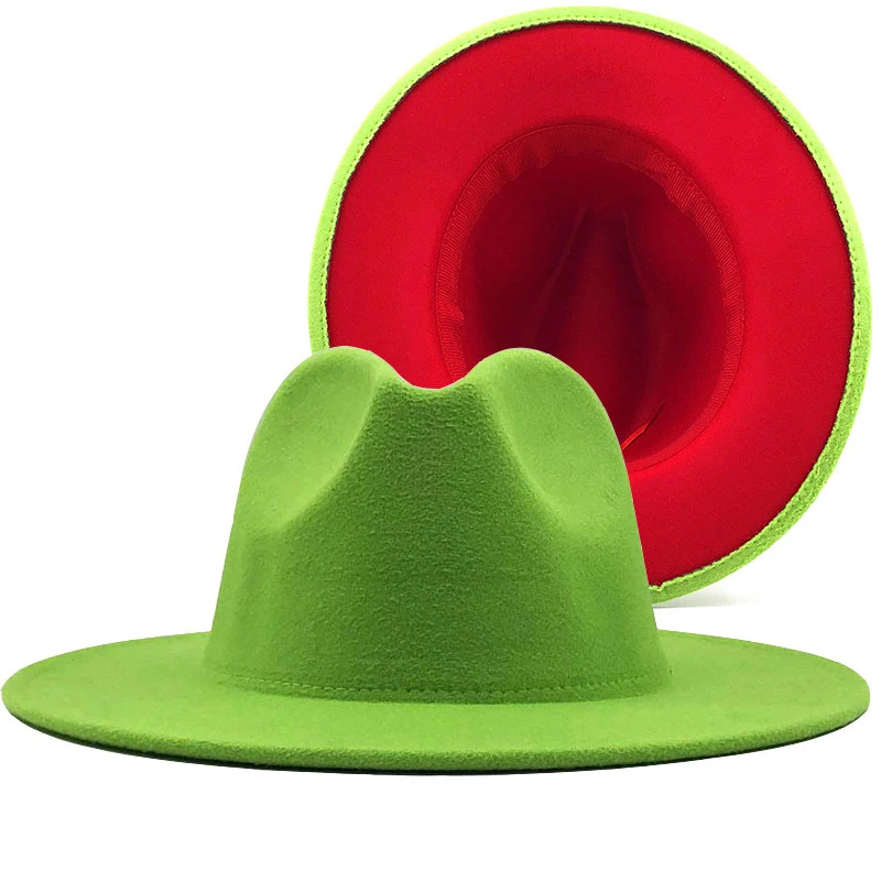 green red Patchwork Wool Felt Jazz 