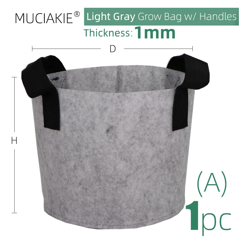 MUCIAKIE 15 Colors 10 Sizes Garden Grow Bag w/ Handles Indoor Outdoor Fabric Aeration Plant Pot Container Flower Vegetable Pouch 2