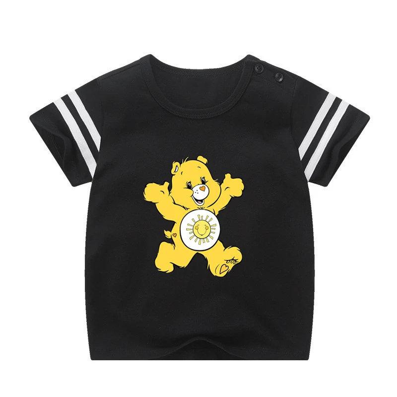 Для мальчиков или девочек, Care Bears с персонажами из мультфильмов, детская спортивная футболка из натуральной детская футболка для маленьких мальчиков летние топы с рисунком из аниме cartoonTees - Цвет: as picture