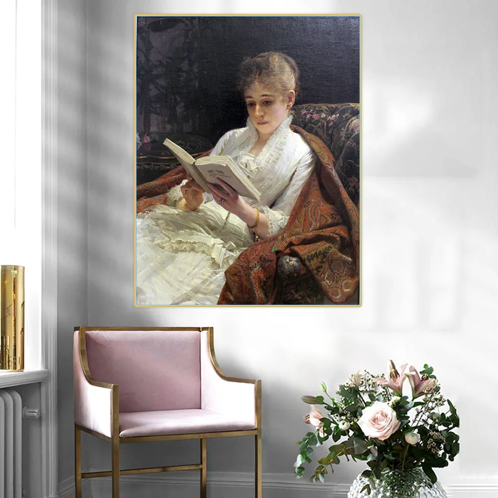 Цитон Ивана крамского Portrait Портрет женщины читающая Canvas холст картина маслом