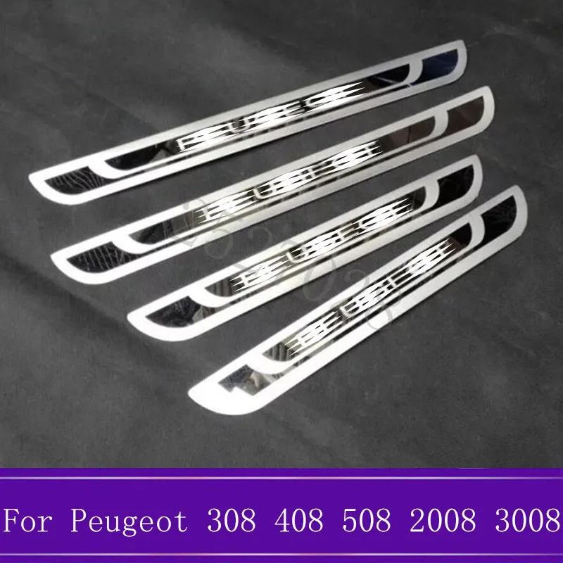 Подходит для peugeot 308 408 508 2008 3008 автомобиль Добро пожаловать педаль порога Накладка порога Защитная Наклейка планки автомобиля аксессуары для укладки