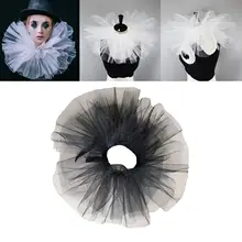 

2020 Womens Victorian Renaissance Tulle Ruffled Neck Collar Lady Detachable Mesh Clown Fake Collar Necktie Cosplay