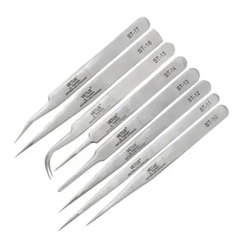 

100% Genuine Vetus Makeup Tweezer for Eyelash Extension Stainless Steel High Precision Anti Acid Original Tweezers