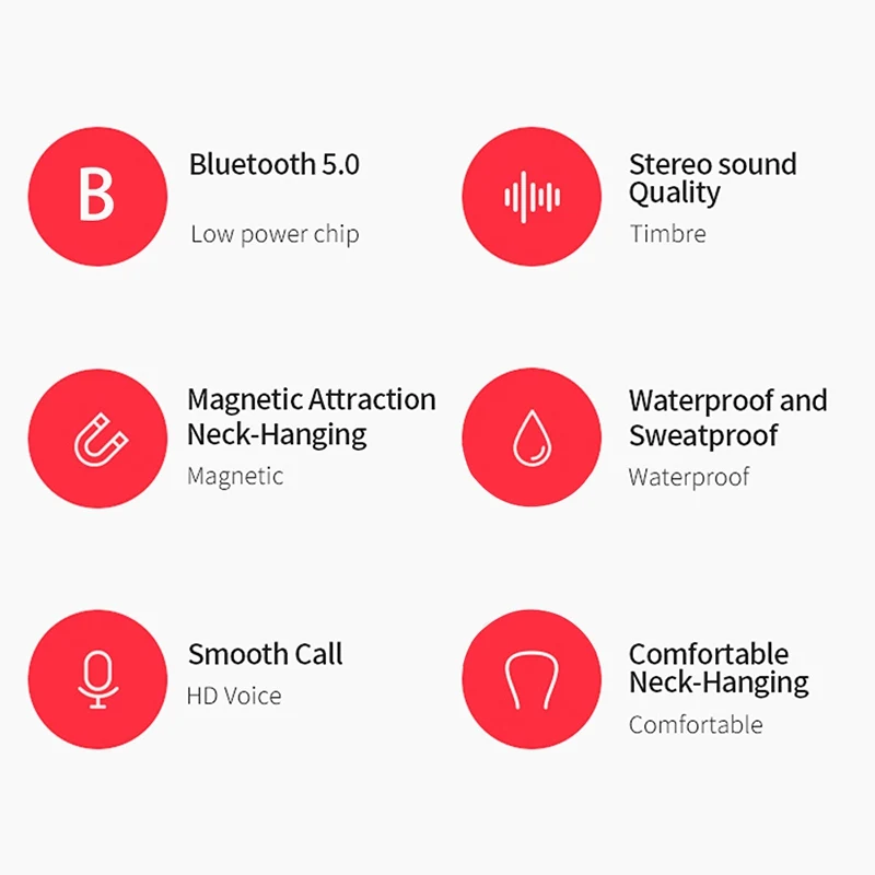 Greatlizard, беспроводные Bluetooth наушники, наушники, ожерелье, Bluetooth 5,0, спортивные двойные наушники, магнитные стерео наушники-вкладыши