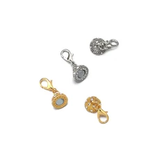 

2pcs Copper 10mm Round Ball with Crystal 42mm Magnetic Lobster Clasps For Jewelry Making Necklace Bracelet Connector Accessories