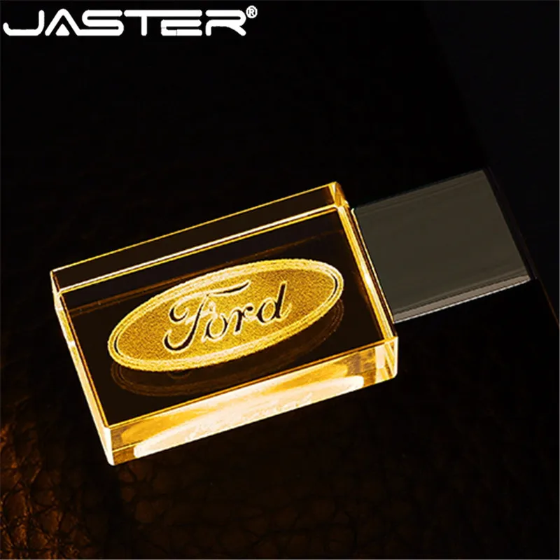 JASTER Ford car logo flash drive crystal memory stick pen drive 4GB 8GB 16GB 32GB 64GB 128GB U disk gift free shipping