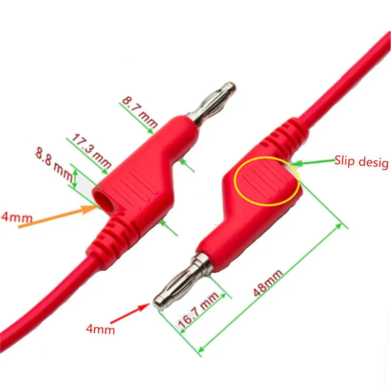 Câble de Test en Silicone souple, fiche banane à banane, fil de Test pour  multimètre et alimentation électrique, 4 couleurs, 4 pièces 1M 4mm -  AliExpress