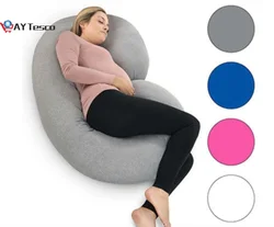 AY test – oreiller de soutien pour femmes enceintes, taie d'oreiller en coton, en forme de U, pour maternité, pour grossesse 