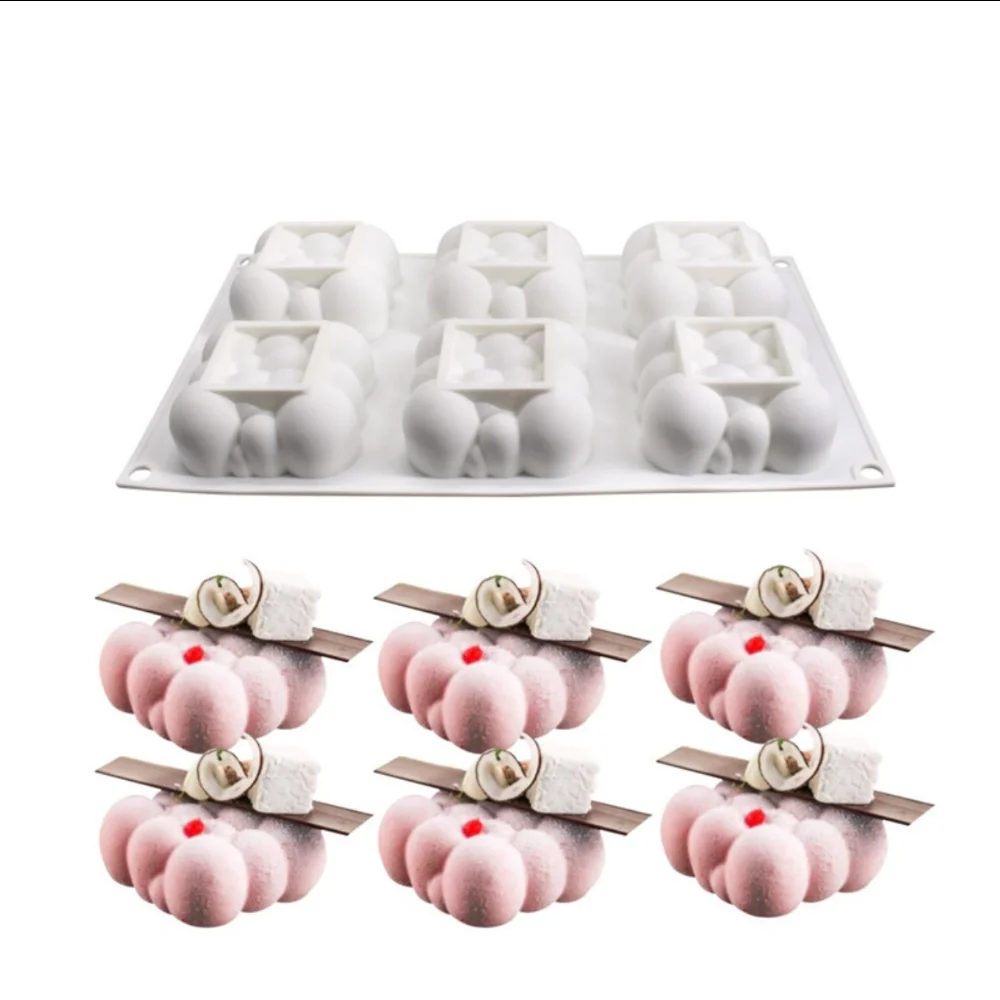 6 cavity квадратные облака Форма силиконовые формы 3D облако форма для выпечки тортов