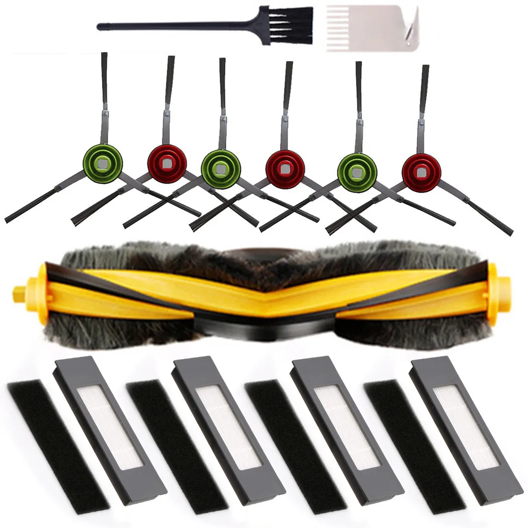 1*Roller Brush 4*Filters 6*Side Brushes 2*Cleaning For Ecovacs Deebot OZMO 920 950 T5 T8 T9 Robot Vacuum Cleaner | Дом и сад
