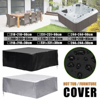 Universal Hot Tub Dust Cover Cap Waterproof UV Proof All-Weather Spa Cover Cap Protector Hotspring Snow Rain Dust Covers 1