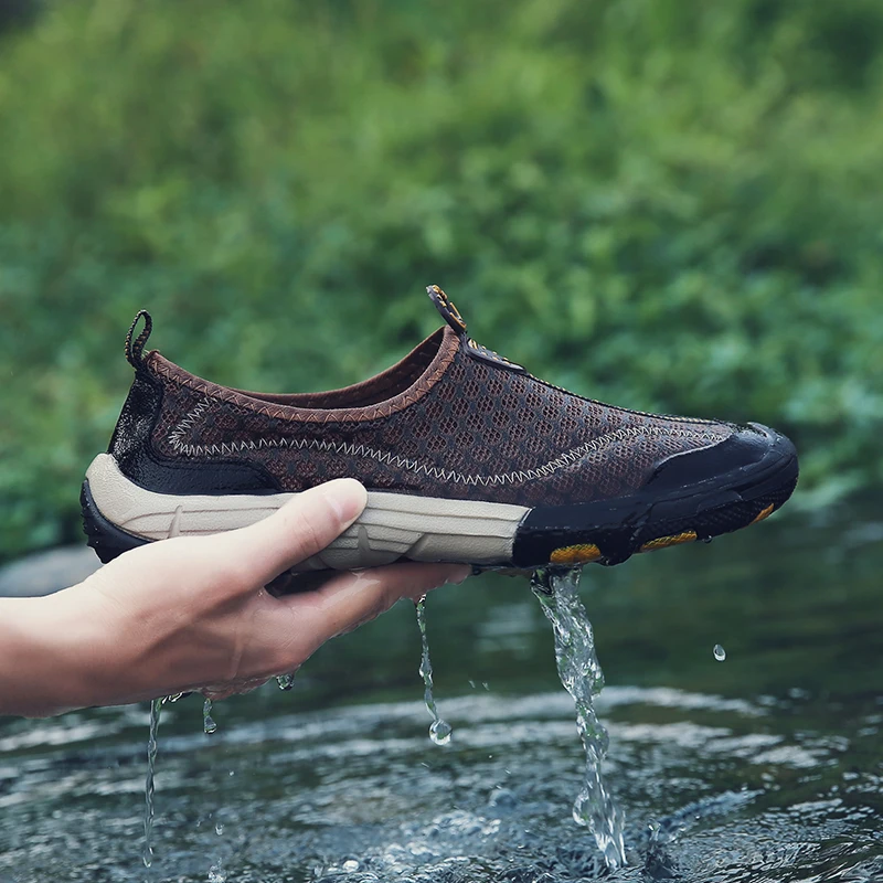 2021 Summer Outdoor Man Waterproof Hiking High Top Mountain Climbing Non-Slip Shoes Trekking Hunting Footwear Zapatillas Hombre