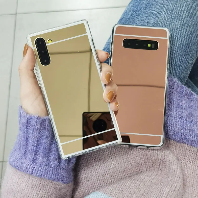 Зеркальный эффект Мягкий ТПУ чехол Обложка для samsung Galaxy A70 A40 A50 A50S A30 A20 A20E Note10 Pro S10 S9 S8 A6 A8 плюс A7 J4 J6