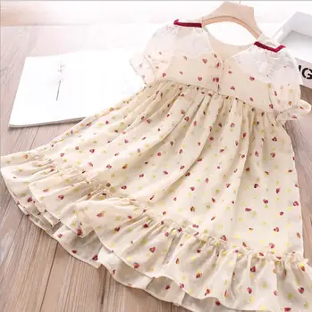 

kids dress 2020 summer girls lace collar chiffon princess dress toddler girl navy collar print dresses wholesale