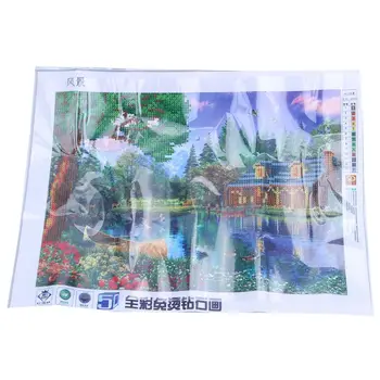 

DIY 5D Diamond Embroidery Painting Cross Stitch Kit Home Decor, Multicolor Hut landscape